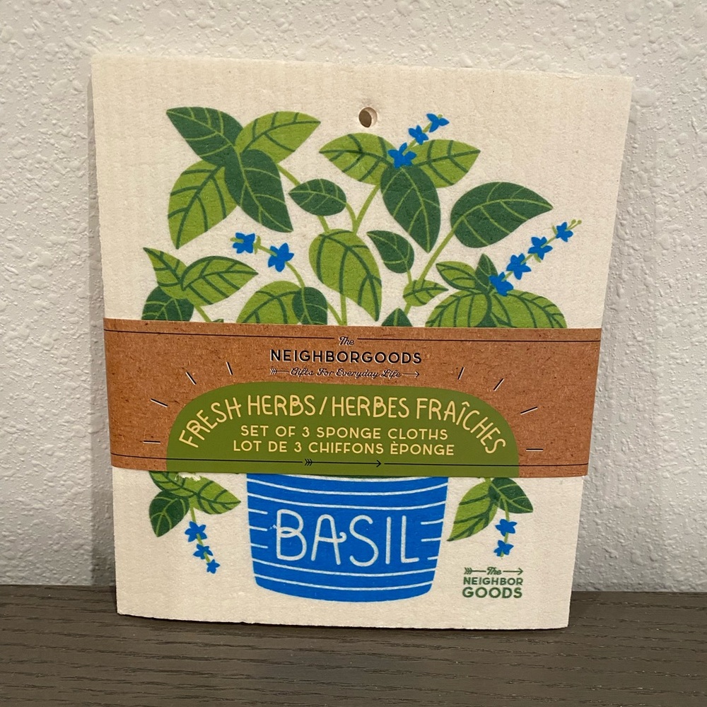 Fresh Herbs - Sponge Cloth SET OF 3